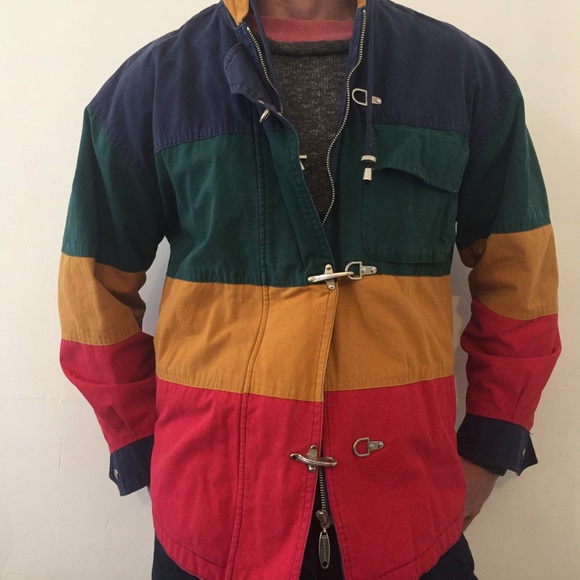 French Country Color Blocked Coat: Mens S - Picture 1 of 6